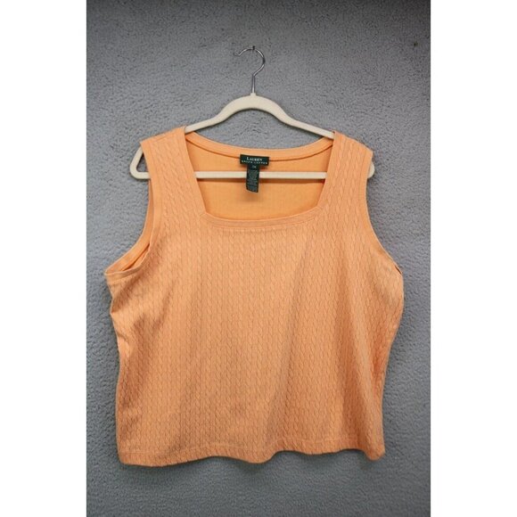 Lauren Ralph Lauren Orange Cable Knit Tank Top and Sweater Set-Size 3X - Picture 10 of 15